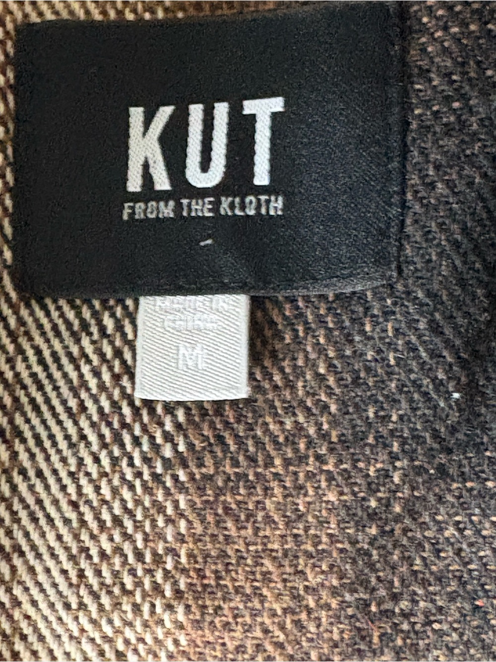 Kut from the Kloth brown plaid Enley bomber jacket size M - Picture 5 of 6
